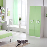 韩式儿童家具套房 绿色卡通熊猫两门儿童衣柜衣橱 TYG8015