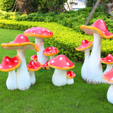 仿真大蘑菇树脂摆件落地植物工艺品摆设田园庭院装饰园林景观雕塑