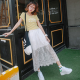 圣迪奥中长款连衣裙纯色新款韩版女装夏季夏装修身雪纺裙子半身裙