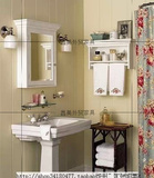 浴室柜组合美式乡村防潮地中海挂墙浴室柜镜柜实木卫生间镜子镜箱