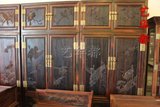 仙游红木古典家具/老挝大红酸枝檀雕花鸟顶箱柜一对/实木交趾黄檀