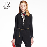 JZ玖姿高端女装 2016秋季款宽松长袖中长款针织衫显瘦外搭开衫