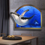 海豚墙贴3D立体贴 客厅沙发卧室背景墙壁贴纸 防水可移除墙纸贴画