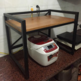 实木厨房置物架落地多功能多层铁艺微波炉架置烤箱架物架厨房架