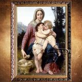 天主教圣像画仿真油画天主教油画圣像纯手绘圣母抱耶稣油画定制10