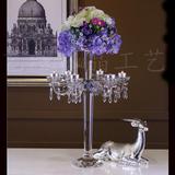 水晶烛台家居样板房软装西餐厅摆件婚庆婚礼用水晶蜡烛台