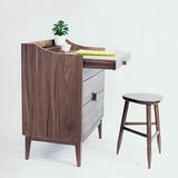 吱音 叠边柜实木床边柜床头柜桌橱设计师中式小户型多功能储物