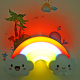 创意家居 卧室床头声控感应灯 彩虹七彩光控LED节能小夜包邮