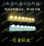LED 5V灯板 夜市 地摊 移动电源灯 超高亮度 节能 食人鱼 USB 7粒
