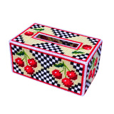 3D十字绣套件立体绣毛线绣纸巾盒抽纸盒186樱桃DIY客厅新款