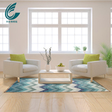 卡比特 北欧简约蓝色条纹地毯客厅茶几满铺毯卧室床边毯防滑地毯