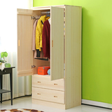 特价实木家具 原木色 实木儿童两门衣柜松木衣橱尺寸可以定制