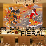 FIERAL日本料理寿司店日式会所挂画浮世绘无框装饰画仕女艺妓壁画