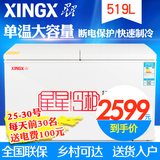XINGX/星星 BD/BC-519E 大冰柜商用冷柜大型冷冻冷藏卧式单温雪柜