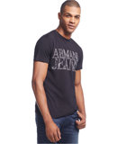 美国专柜正品代购2015新款男装夏AJ ArmaniJeans纯棉字母短袖T恤