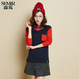 森马针织衫2016秋季新款女士修身显瘦毛衣学生套头长袖假两件韩版