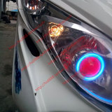 马杰斯特T5 摩托车透镜大灯 双光透镜大灯改装疝气灯天使恶魔眼