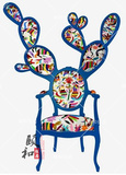 创意家具单椅新古典KTV法式装饰异形椅 实木雕花仙人掌个性造型椅
