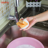 日本aisen进口厨房海绵擦 清洁不变形海绵 清洁用品百洁布洗碗布