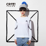 CRZ潮牌数字空间冬季专柜新品圆领卫衣女套头衫CDI4V071