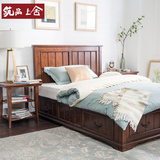 美式实木床卧室双人床1.5米1.8米田园多功能成人欧式储物床