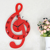 音乐音符客厅挂钟时尚创意钟表个性石英钟田园装饰时钟静音艺术钟