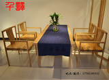 老榆木实木免漆新中式现代简约茶桌禅意原木家庭餐桌餐椅客椅茶椅