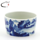 青花康熙山水杯HSD6801景德镇陶瓷茶杯手绘陶瓷茶杯品茗杯茶具