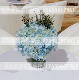 蓝色绣球桌花活动会议小台花公司吧台鲜花蓝色鲜花活动大酒店鲜花