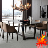 专柜正品Poliform实木天然大理石玻璃餐台简约现代餐桌椅套大促销