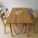日式白橡木餐桌 不可折叠 现代简约北欧宜家 原木餐厅家具定制