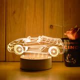 3D立体台灯创意卧室床头LED调光小鹿灯夜灯教师节礼物USB遥控手扫