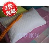 纯棉夹棉加厚绗缝枕头套50X75 50X90小方格图案夏季防汗渍染枕芯