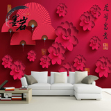 3d立体荷花中式现代电视墙壁纸大型壁画客厅中国风新古典背景墙纸