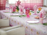 德国进口Duni杜尼儿童公主生日聚会粉红彩色舞动精灵印花塑料桌布