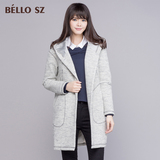 bello sz2015秋冬装新款长袖显瘦连帽斗篷女式风衣外套中长款 女