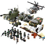军事拼装乐高积木人仔 越野导弹车飞机武器配件 儿童玩具组装模型