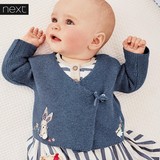 英国next童装2016年春新生儿刺绣围裹式针织开衫VD02077211
