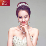 CCTM新款新娘头饰韩式皇冠三件套奢华珍珠水钻项链耳饰礼服配饰品