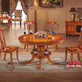 新古典现代简约欧式实木圆桌组合白色橡木餐桌椅 小户型美式家具