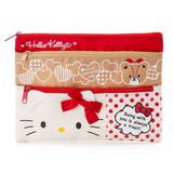 日本专柜正版代购hello kitty三层拉链扁身收纳包化妆包