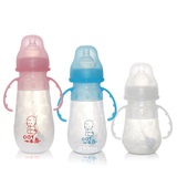 包邮 小不点牛妈妈 全硅胶奶瓶 防胀气防摔婴儿奶瓶140/240/300ML
