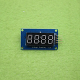 Arduino 4位数码管显示模块 LED亮度可调 带时钟点积木(D4B1)