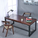 美式实木电脑桌复古铁艺书桌简约长方形会议桌办公桌洽谈桌子定制