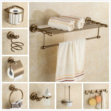 欧式浴室五金挂件套餐太空铝复古毛巾架套装仿古浴巾架组合置物架