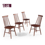 尚越 北欧经典简约实木餐椅 欧式复古风格椅子 核桃木餐厅休闲椅