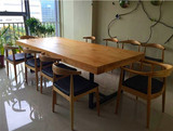 美式榆木铁艺实木复古餐桌饭桌仿古做旧家具餐厅大班桌办公桌
