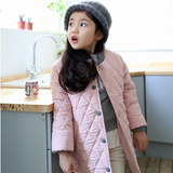 女童棉衣中长款 中大童修身加绒棉服外套 2015冬季最新外贸韩版潮