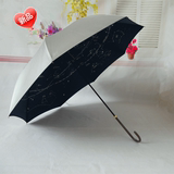 日本创意遮阳伞星空雨伞长柄伞小清新银胶直柄防晒太阳伞女晴雨伞
