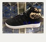 香港正品代购阿迪达斯Adidas 三叶草女子加绒黑色豹紋板鞋B35340